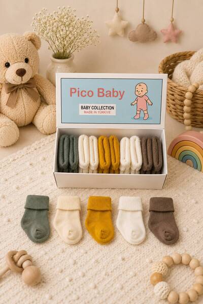 Pico Baby جوارب أطفال حديثي الولادة من القطن العضوي، للجنسين، طقم فاخر مكوّن ...