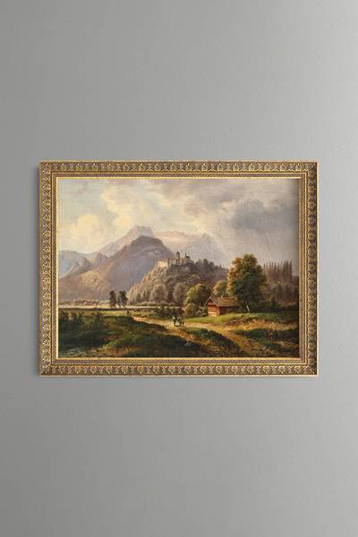 epiqart Glanegg Castle - Vintage Patterned Painting - Fine Model