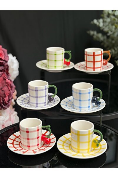 Ulus Home Acar Fruit 6-Person Porcelain Coffee Cup Set