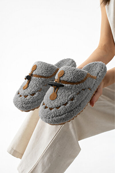 STOCON Cozy Button Plush House Slippers Non-Slip Sole Winter Women's House Sl...
