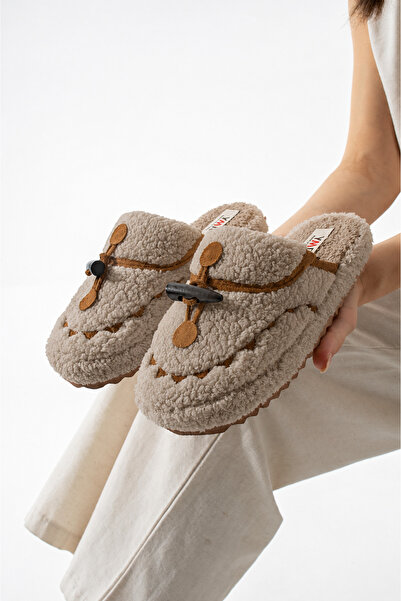 STOCON Cozy Button Plush House Slippers Non-Slip Sole Winter Women's House Sl...