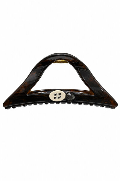 Jack Ferrero Stylish Brown Patterned Triangle-Shaped Hair Claw Clip