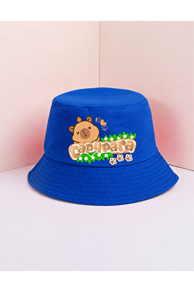 lovver Capybara Design Premium Printed 100% Cotton Bucket Hat