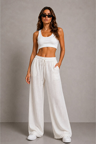 M&N Linen Blended Loose Cut Trousers