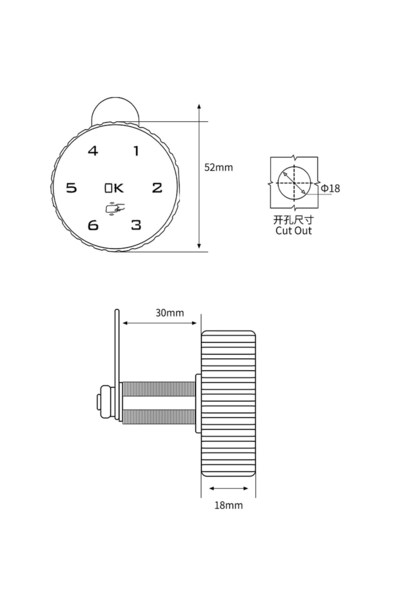 Konk Tools Zd017 Electronic Cabinet Lock with Smart Password and Card - 30mm Locker Room Office Drawer Lock