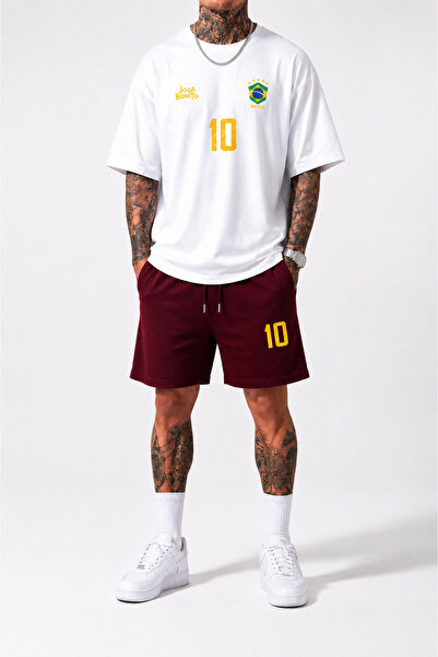ZAVIXO Men's Premium Oversize T-Shirt and Shorts Set Brazil 10 Printed