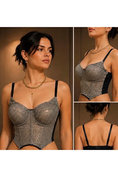 MADAME DREAM PAYETLİ BALENLİ İTHAL KORSE BÜSTİYER SIRTI AYARLANABİLİR