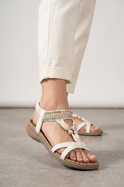 Ewoll Solly 4122 White Stone Women's Sandals