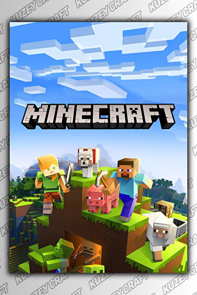 Kuzey Craft MINECRAFT Metal Poster Duvar Tablosu Özel Tasarım Hediye Parlak H...