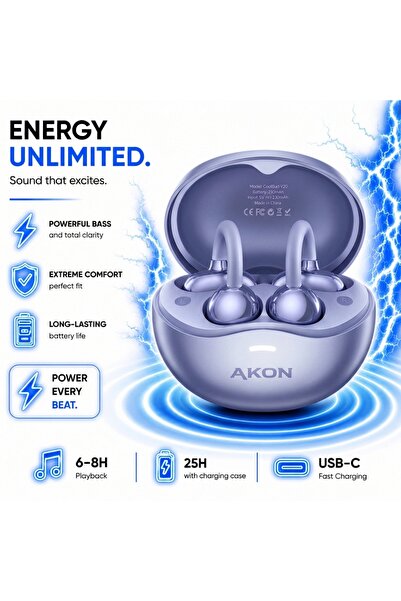 AKON Casti Wireless Clip-On AKON® W29, Bluetooth 5.4, Audio HD, Fara fir, Con...