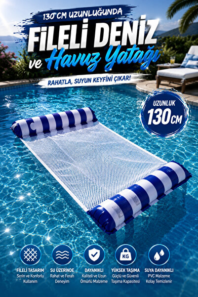 hak-iş oyuncak 130 cm Mesh Sea and Pool Mattress - Navy Blue