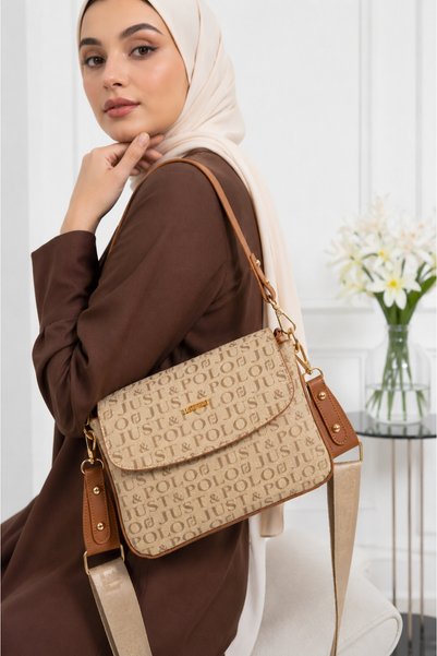 Just Polo Large Internal Volume Multi-Compartment Women's Hand and Shoulder Bag