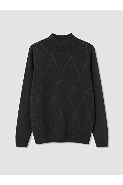 LC Waikiki Ozmarka New Season Half Turtleneck Diamond Patterned Men's Knitwea...