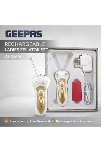 Geepas جهاز إزالة الشعر اللاسلكي القابل لإعادة الشحن للسيدات طراز GLS8690