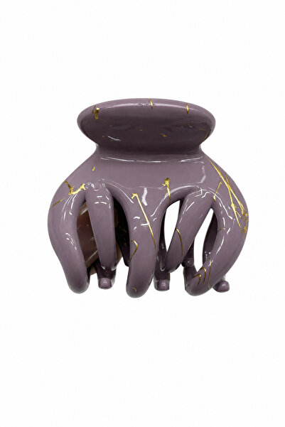 Jack Ferrero Purple Yellow Detailed Stylish and Convenient Claw Hair Clip Dai...