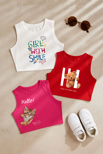 MYADA Kız Çocuk 3'lü Crop Set 11106 11081 11108