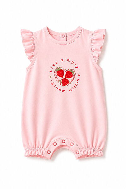 LİLİYUM Baby Girl Romper 100% Cotton Short Sleeve Romper 0-3 /3-6 Months