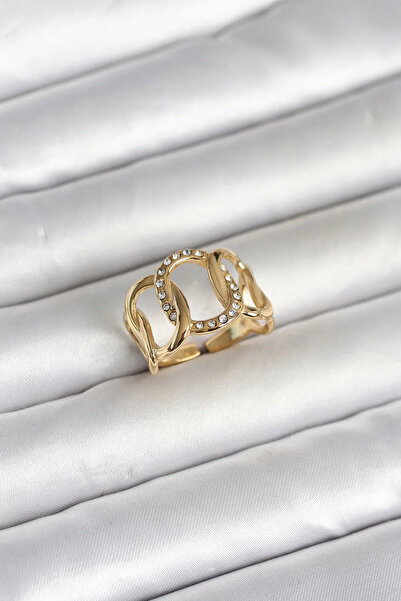 Marsilyan 316L Steel Gold Color Milky Way Model Women's Ring Elk-Bjtieg