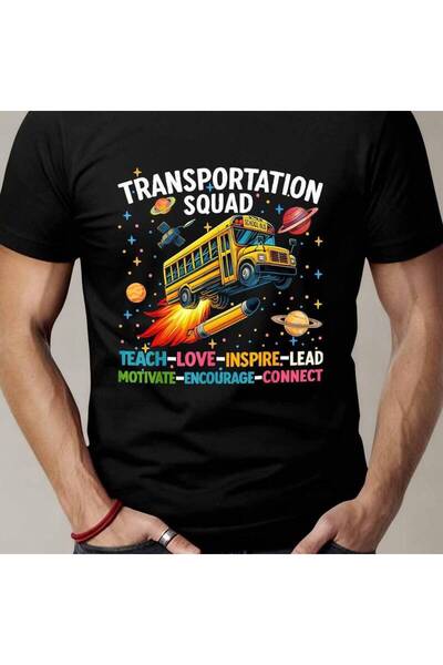 212Wear Transportation Squad Funny Bus Back to School T-Shirt - Male Tshirt, ...