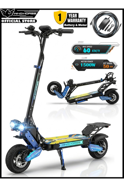 Wind Horse H7 Folding Electric Scooter 1500W Powerful Motor, 48V 13Ah Battery...