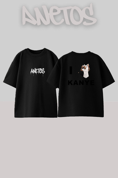 Anetos Kanye West_70 Design Printed Unisex Oversize Black Tshirt