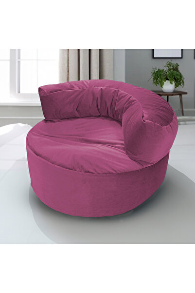In House Julie | Velvet Bean Bag Chair - Dark Pink