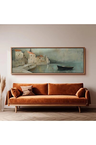 dekorodam Ahşap Çerçeveli Panoramik Oturma Odası Salon Tablosu