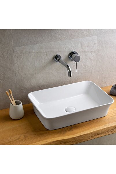 Karag LT2261 Επικαθήμενος Νιπτήρας Πορσελάνης 49x35x11cm Λευκός