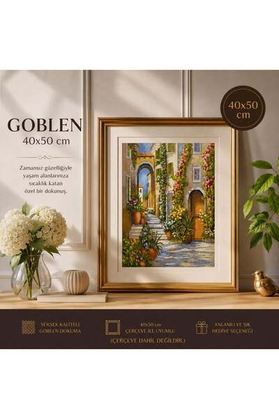 NT Pamuk Muline Goblen İşleme Panosu Seti Manzaralı 40x50 Cm 15235