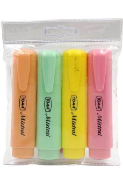 toma Evidențiatoare Pastel 4 bucăți (Culori asortate)