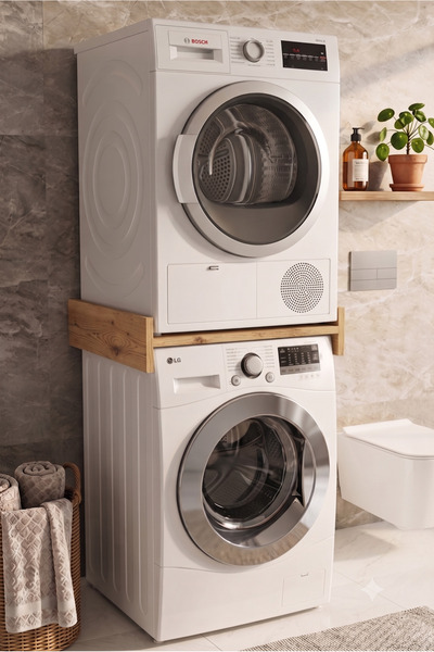 PEKA Çamaşır ve Kurutma Makinesi Üst Üste Koyma Aparatı Banyo Düzenleyici Raf