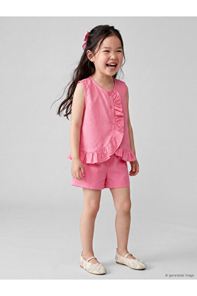 LC Waikiki Lcw Kids Pink Ruffle Detailed Girls' Set