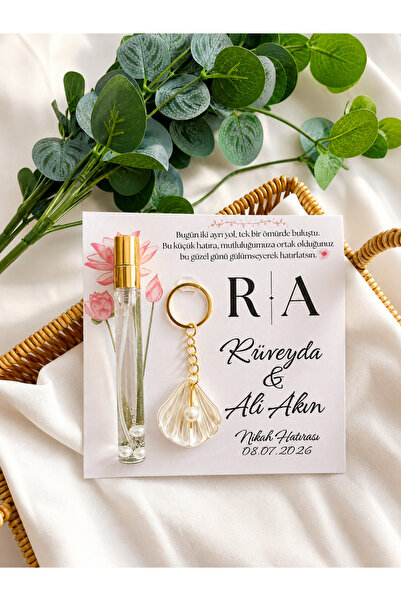 HOBİ İstiridye Anahtarlık ve kolonya şişesi-Nikah Hediyelik,söz hediyelik-40 ...
