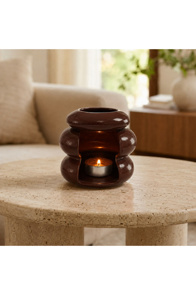 Lara Karma Ova Seramik Buhurdanlık – Uçucu Yağ ve Wax İçin Modern Dekoratif B...