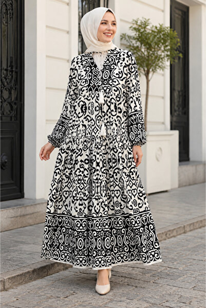 forte bella Trend Maxi Boy Ethnic Pattern Hijab Dress
