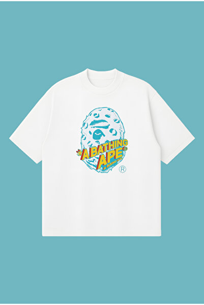 PURE POWER Μπλουζάκι Bape Blue Head Boxy Fit Oversize Unisex 100% Βαμβακερό –...