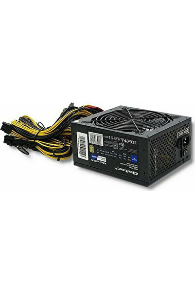 Qoltec Sursă de alimentare pentru computer neagră de 1600W, complet cablată, ...