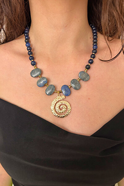 Suerte Accessories Çelik Sonsuzluk Sembolü Uçlu Lapis Lazuli Doğal Taş Sodali...
