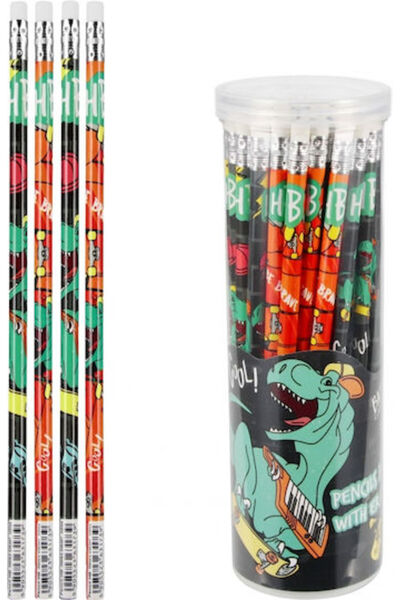 Starpak Olowek Gum HB State Dino Set Tub A 48 288/1440