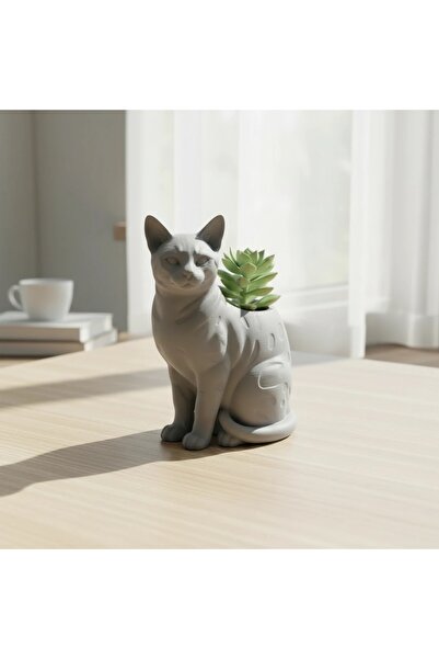 OEM Mini Ghiveci Decorativ Forma Pisica Bengal Imprimat 3D