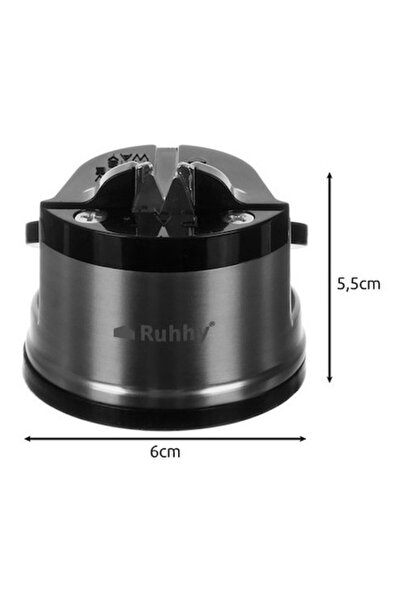 Ruhhy ascuțitor de cuțite, manual, cu ventuză, 5.5 x 6 cm, oțel tungsten și A...