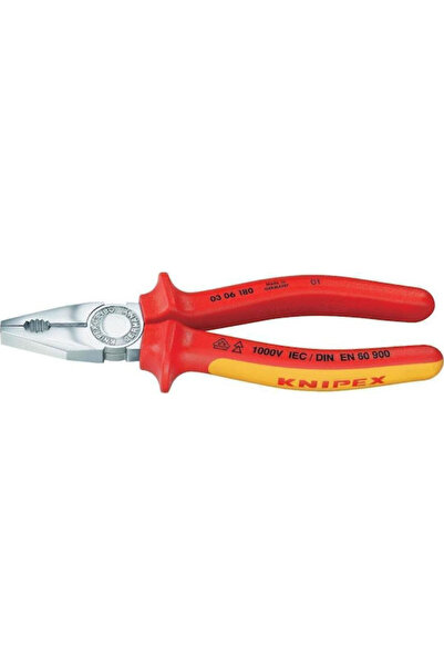 Knipex Clește drept pentru electrician, lungime 180mm, cod: 03 06 180