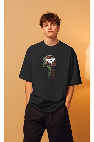 buzagi The Last of Us Oversize Unisex Black T-Shirt
