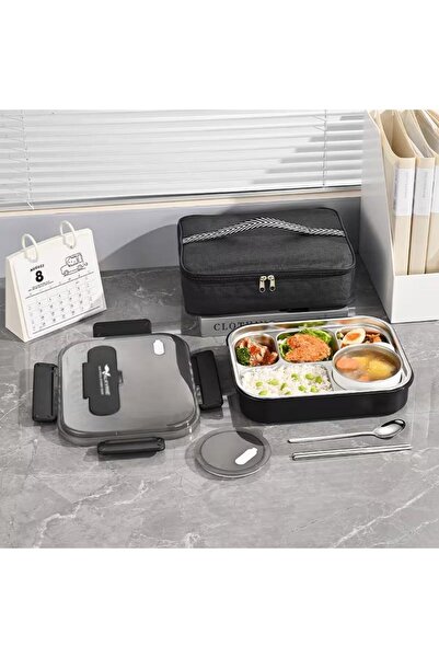 valkyrie 304 Stainless Steel Lunch Box 2400 ml Thermal Container with 5 Compa...