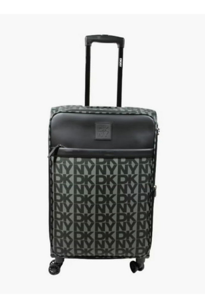 Dkny Monogram Print Softcase Luggage Trolley with Retractable Handle - 28 inc...