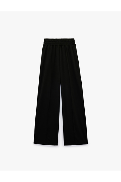 Koton High Waist Wide Leg Sports Sweatpants with Pocket Detail