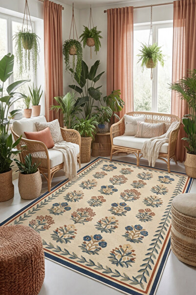 GECE HOME Dijital Kaymaz Baskılı Yıkanabilir Desenli Salon Halısı Mutfak Halı...