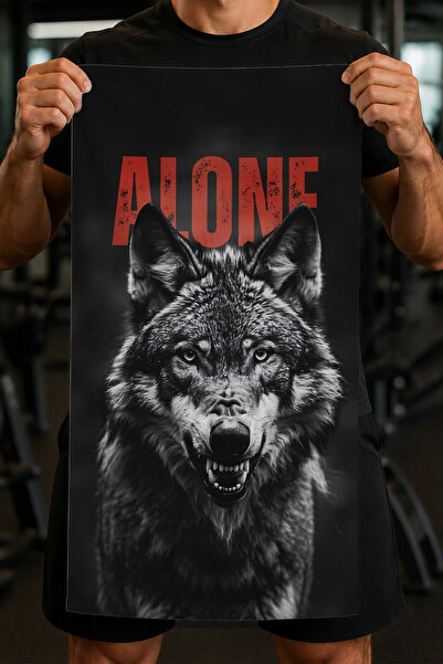 Charmbi Yalnız Kurt Premium 45X90 Sports Towel |   Sweat Absorbing Cotton Dig...