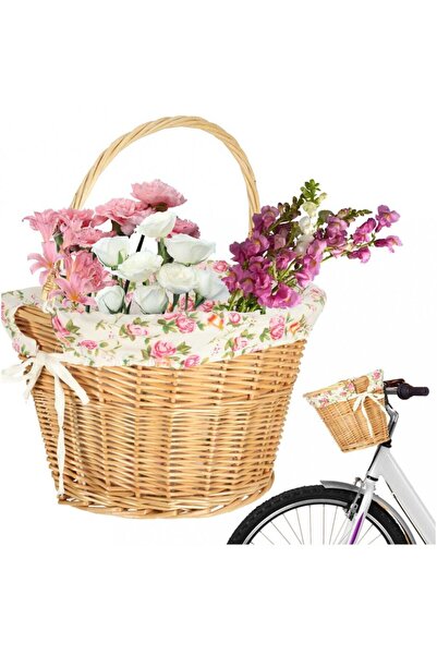 Ikonka Cos pentru bicicleta, Ikonka, impletit din rachita, prevazut cu maner ...