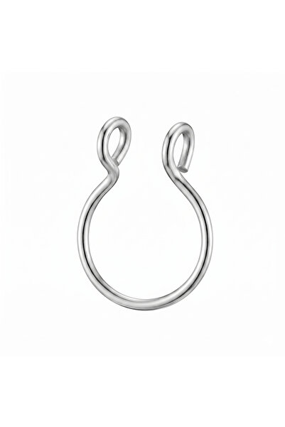 Karaşah Çelik Sıkıştırma Fake Septum Burun Piercing - Deliksiz Halka